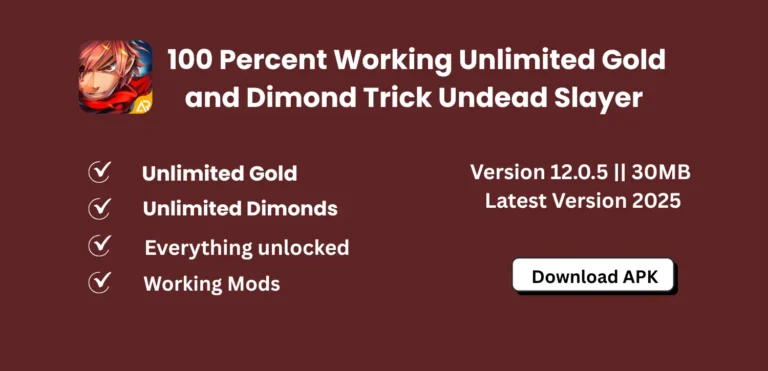 100 Percent Working Unlimited Gold and Dimond Trick Undead Slayer Game featured image